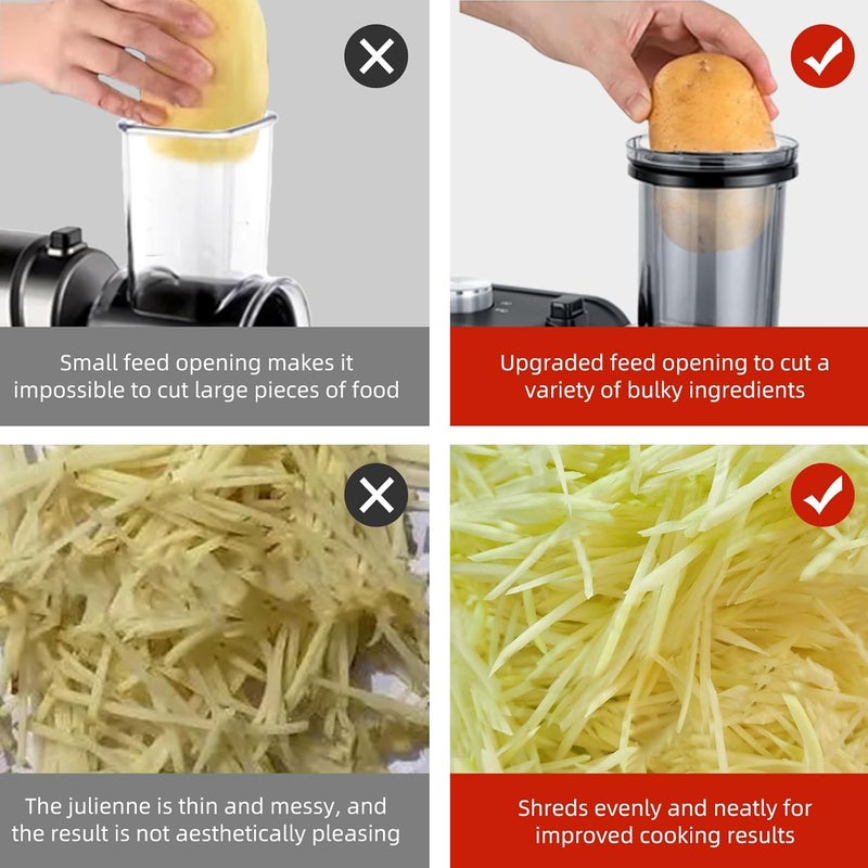 GELANGS 5 In 1 Electric vegetable slicer，300W Electric Cheese Grater Salad Shooter, One-Touch Easy Control, Electric Grater for Vegetables, Cheeses and NutsFor Home Kitchen - Image 2